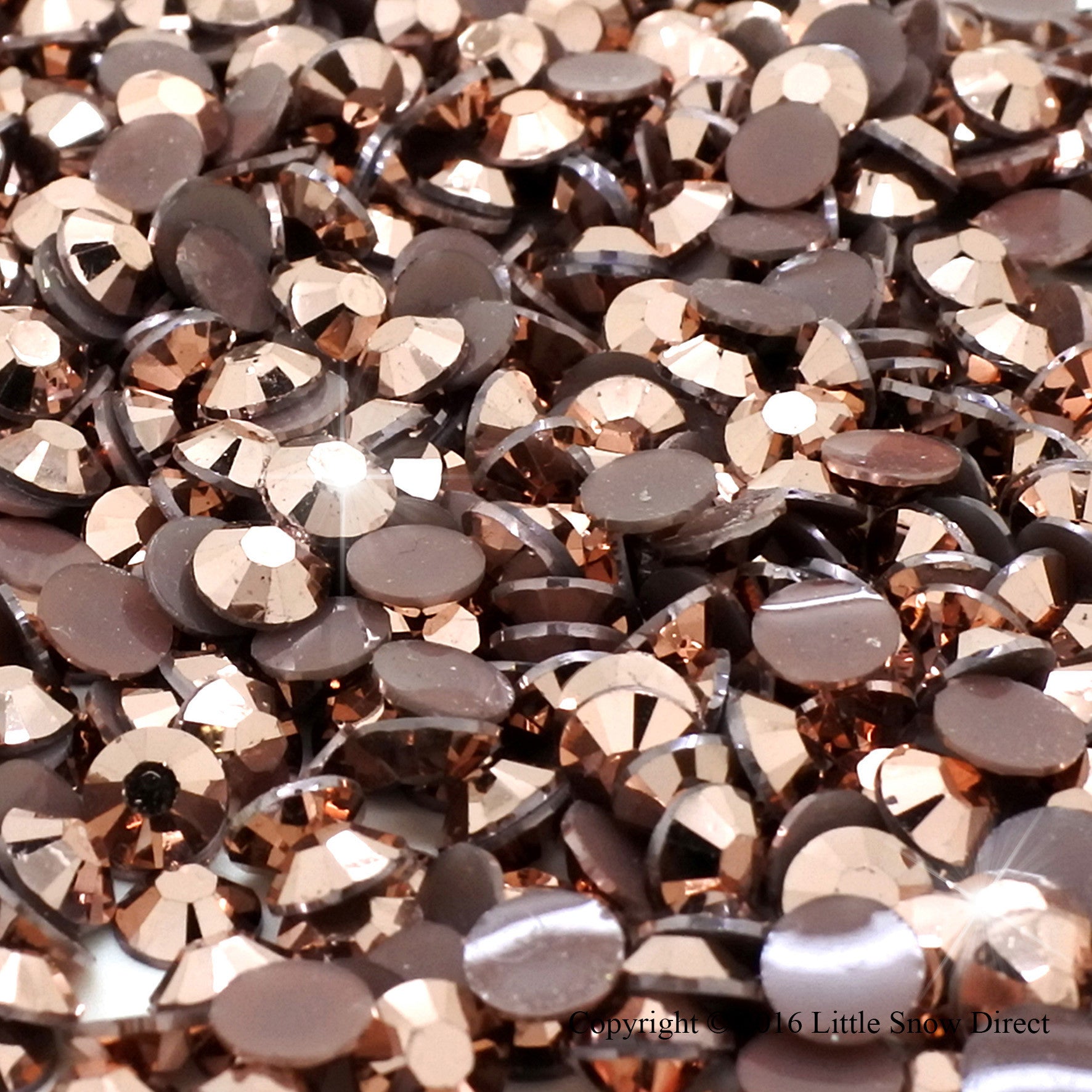 Metallic Coffee Gold Jelly Rhinestone Flat Back Diamante Gems - 1000 pcs