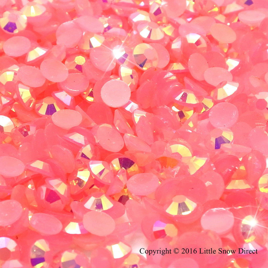 Coral Jelly Rhinestone Flat Back Diamante Gems - 1000 pcs