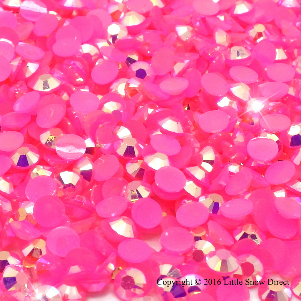 Hot Pink Jelly Rhinestone Flat Back Diamante Gems - 1000 pcs