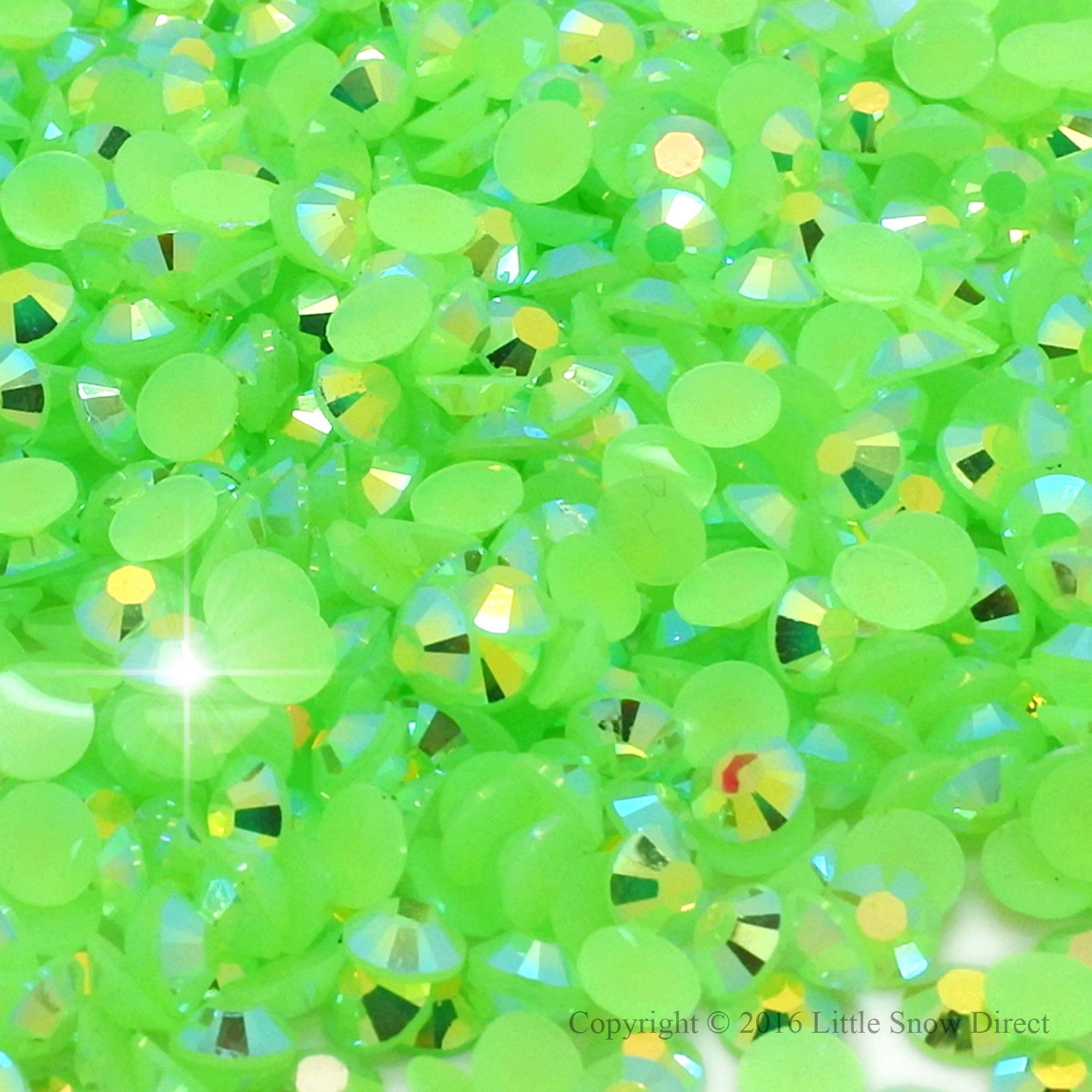 Light Green Jelly Rhinestone Flat Back Diamante Gems - 1000 pcs