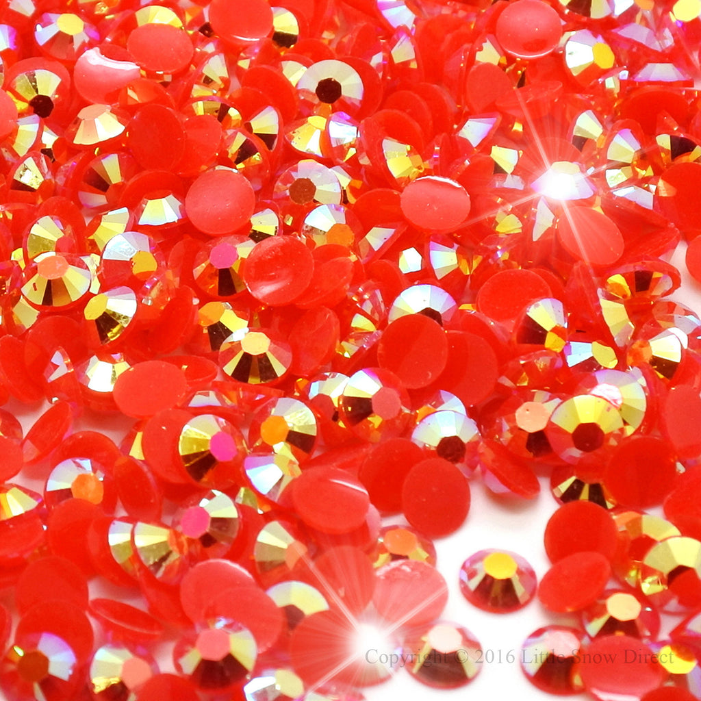 Red Jelly Rhinestone Flat Back Diamante Gems - 1000 pcs