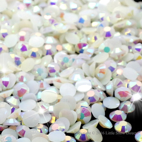 White Jelly Rhinestone Flat Back Diamante Gems - 1000 pcs