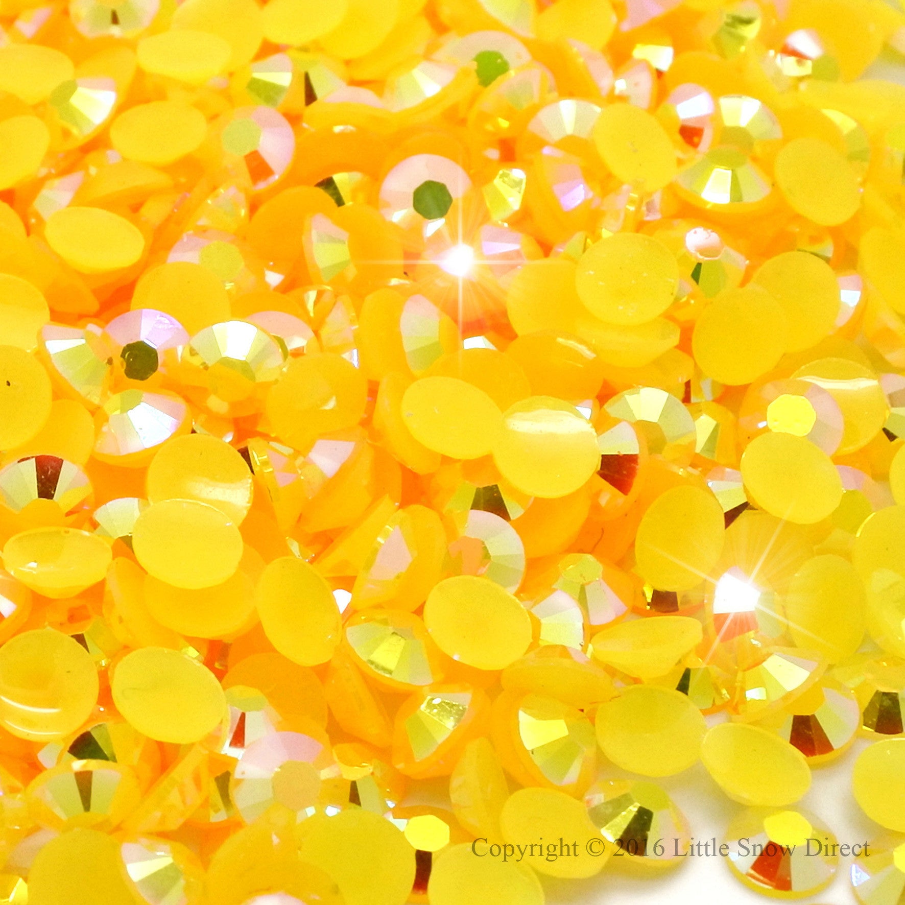 Yellow Gold Jelly Rhinestone Flat Back Diamante Gems - 1000 pcs