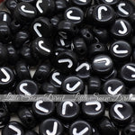 Black Letter Alphabet Coin Beads (100 pcs)