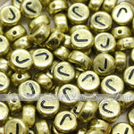 Vintage Gold Letter Alphabet Coin Beads (100 pcs)