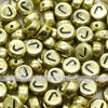 Vintage Gold Letter Alphabet Coin Beads (100 pcs)