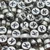 Vintage Silver Letter Alphabet Coin Beads (100 pcs)