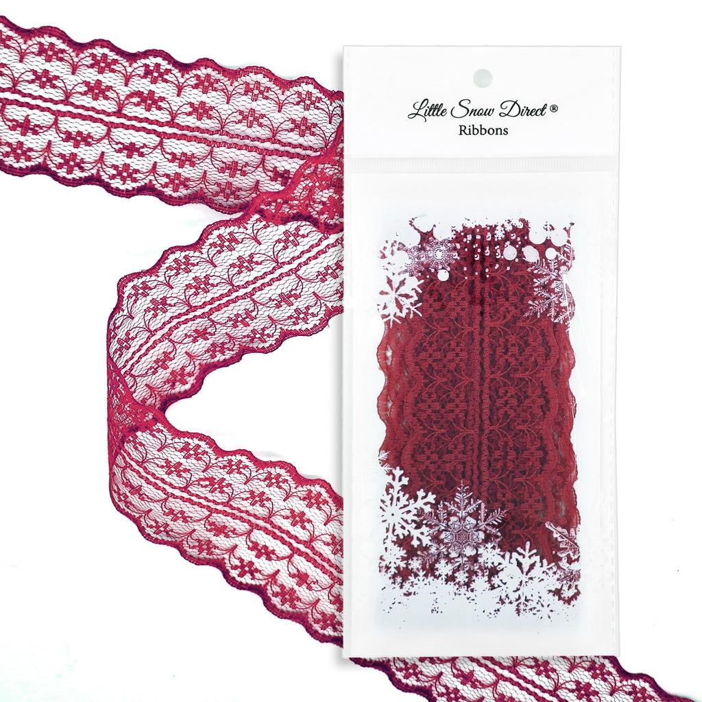 Dark Red 47mm Vintage Style Lace