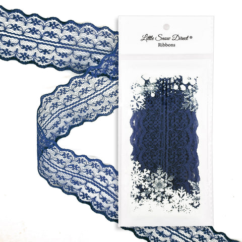 Navy 47mm Vintage Style Lace
