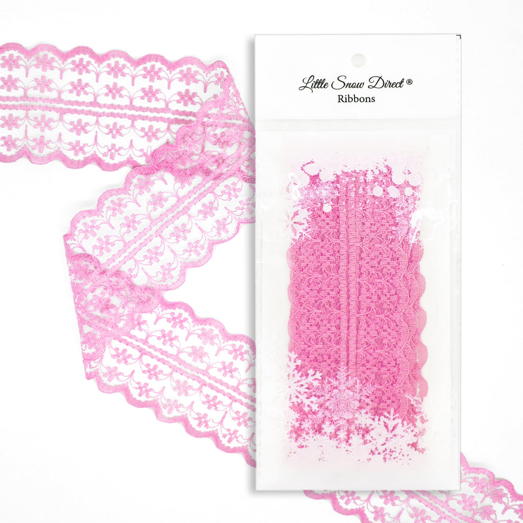 Rose Pink 47mm Vintage Style Lace