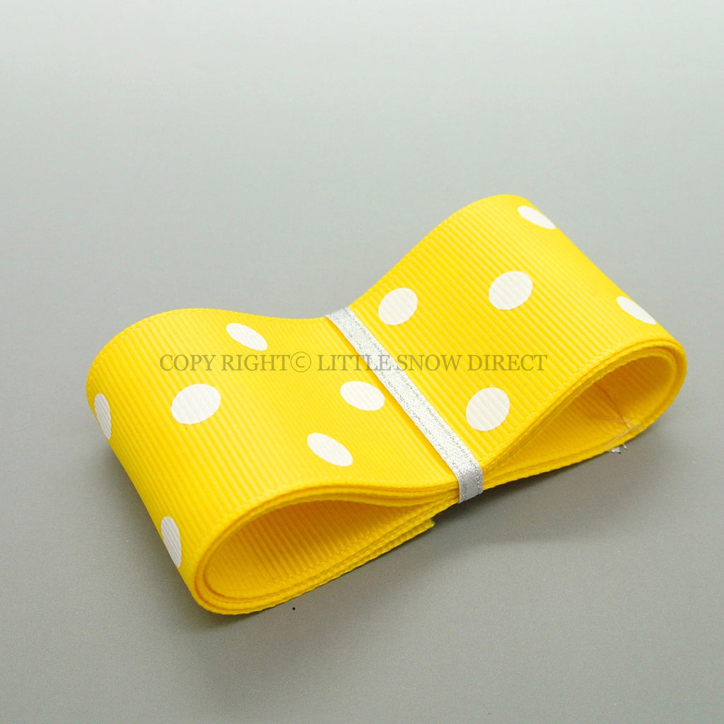 Yellow Gold 38mm Polka Dot Grosgrain Ribbon