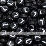 Black Letter Alphabet Coin Beads (100 pcs)
