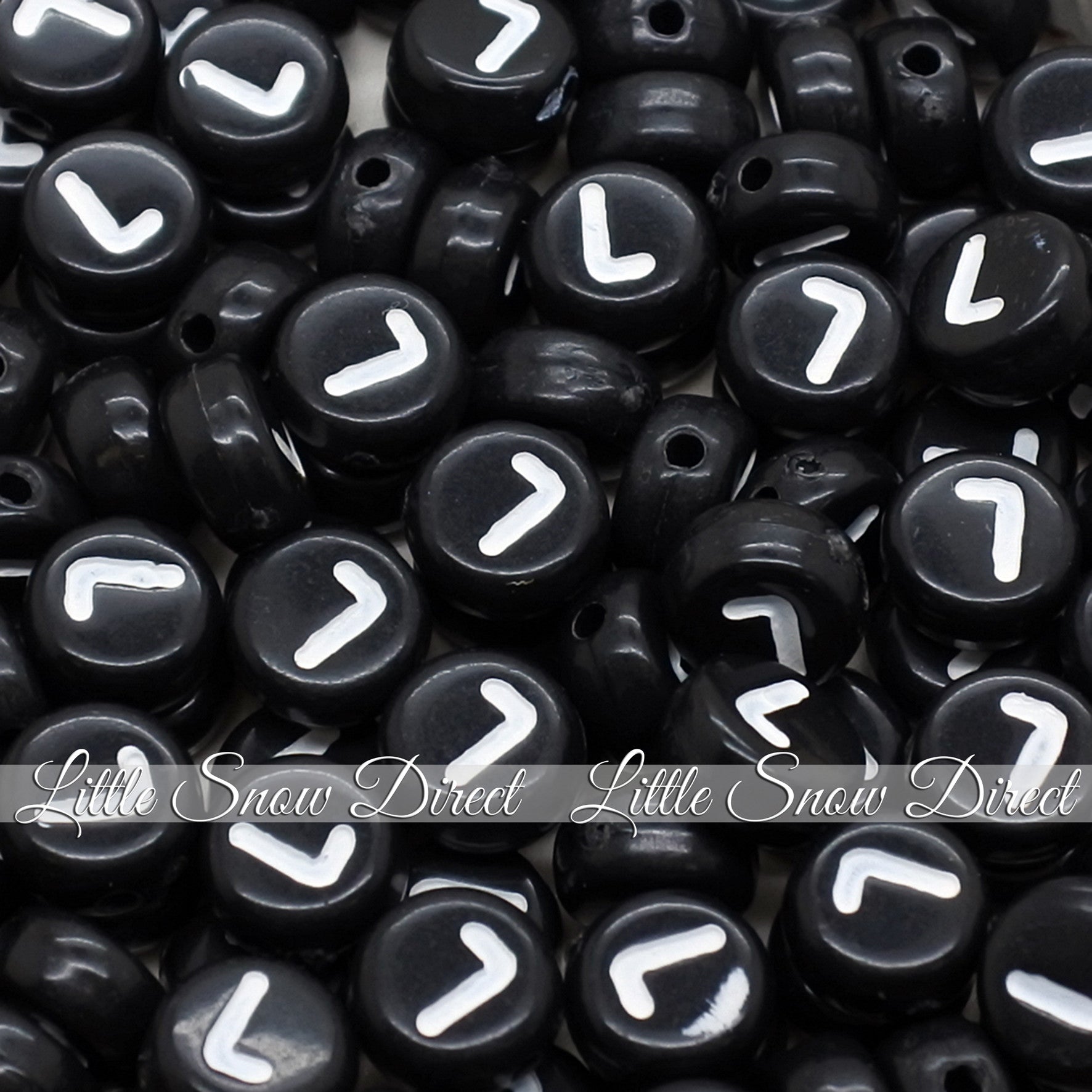 Black Letter Alphabet Coin Beads (100 pcs)