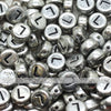 Vintage Silver Letter Alphabet Coin Beads (100 pcs)