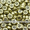 Vintage Gold Letter Alphabet Coin Beads (100 pcs)