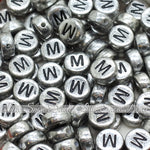 Vintage Silver Letter Alphabet Coin Beads (100 pcs)