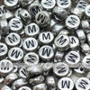 Vintage Silver Letter Alphabet Coin Beads (100 pcs)