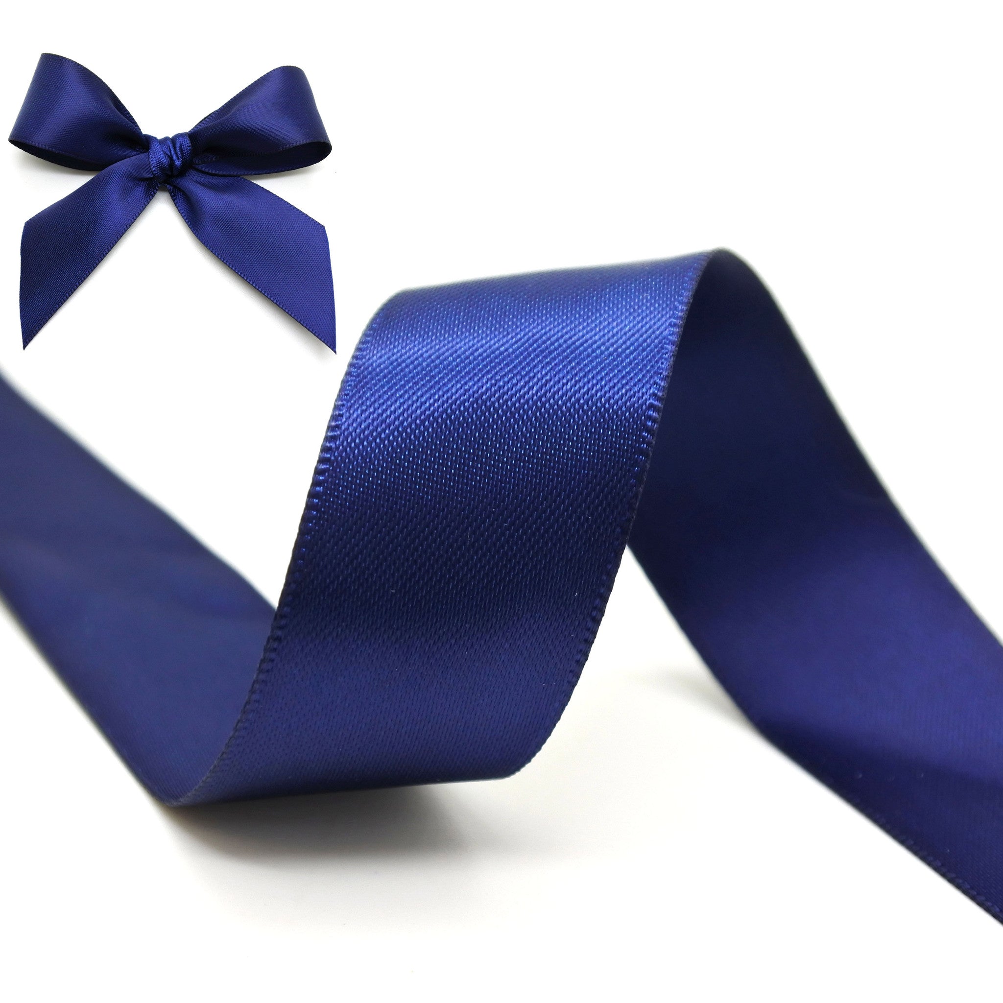 Navy Double Sided Satin Ribbon