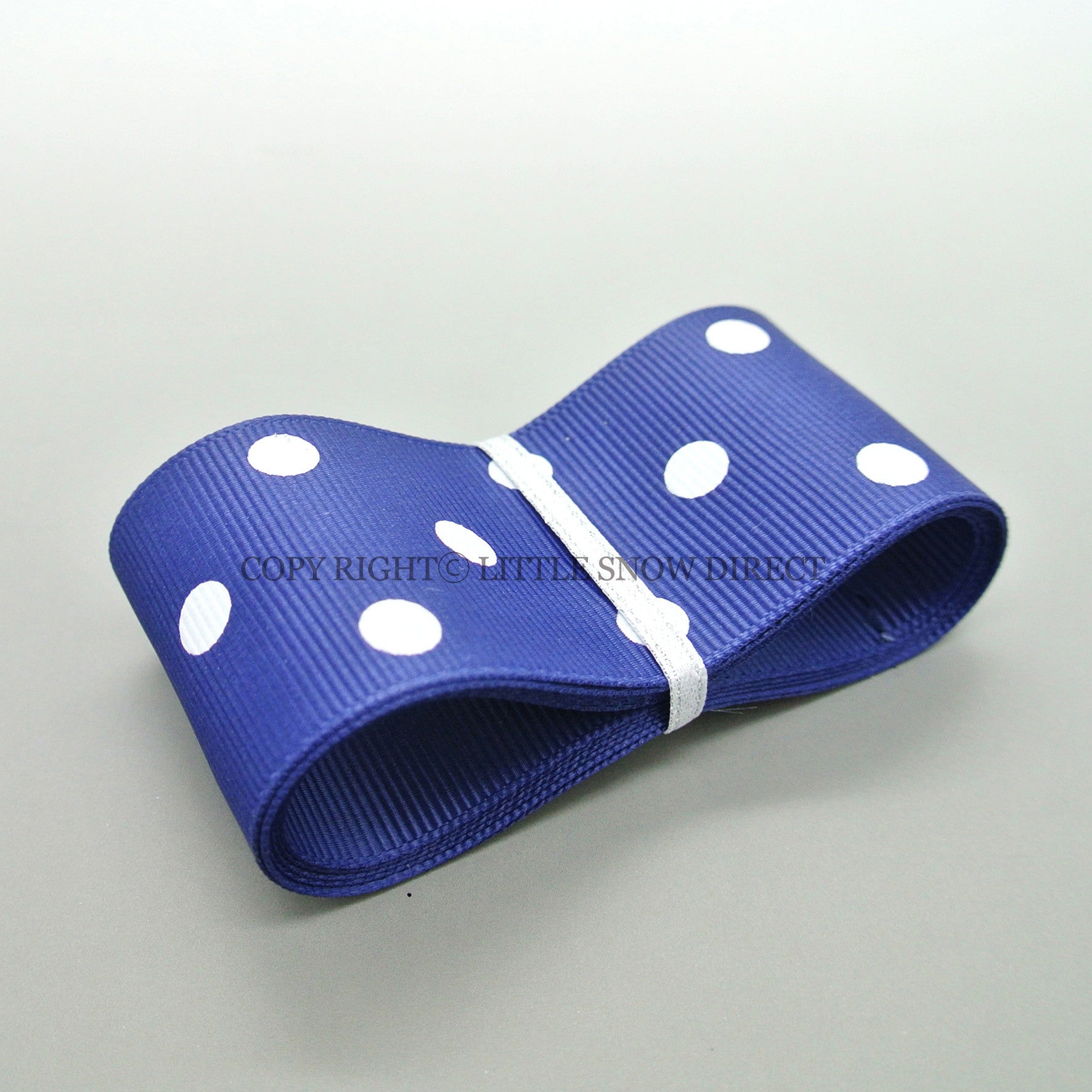 Navy 38mm Polka Dot Grosgrain Ribbon