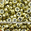 Vintage Gold Letter Alphabet Coin Beads (100 pcs)