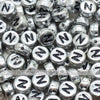 Vintage Silver Letter Alphabet Coin Beads (100 pcs)