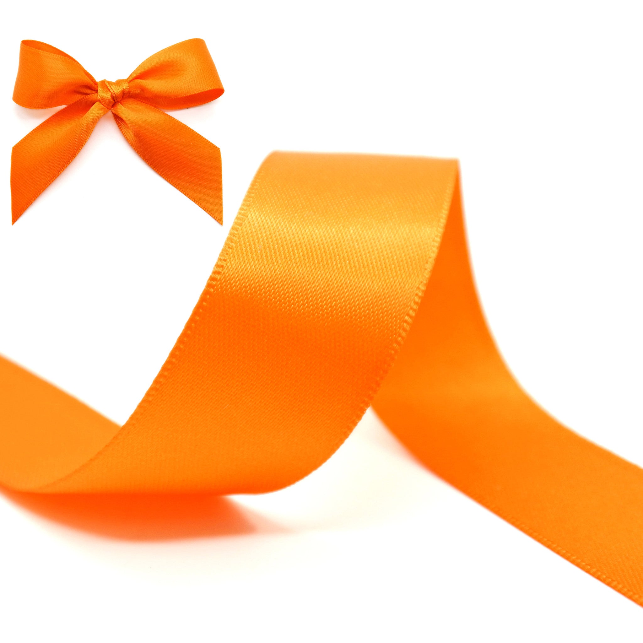 Orange Double Sided Satin Ribbon