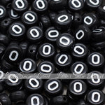 Black Letter Alphabet Coin Beads (100 pcs)