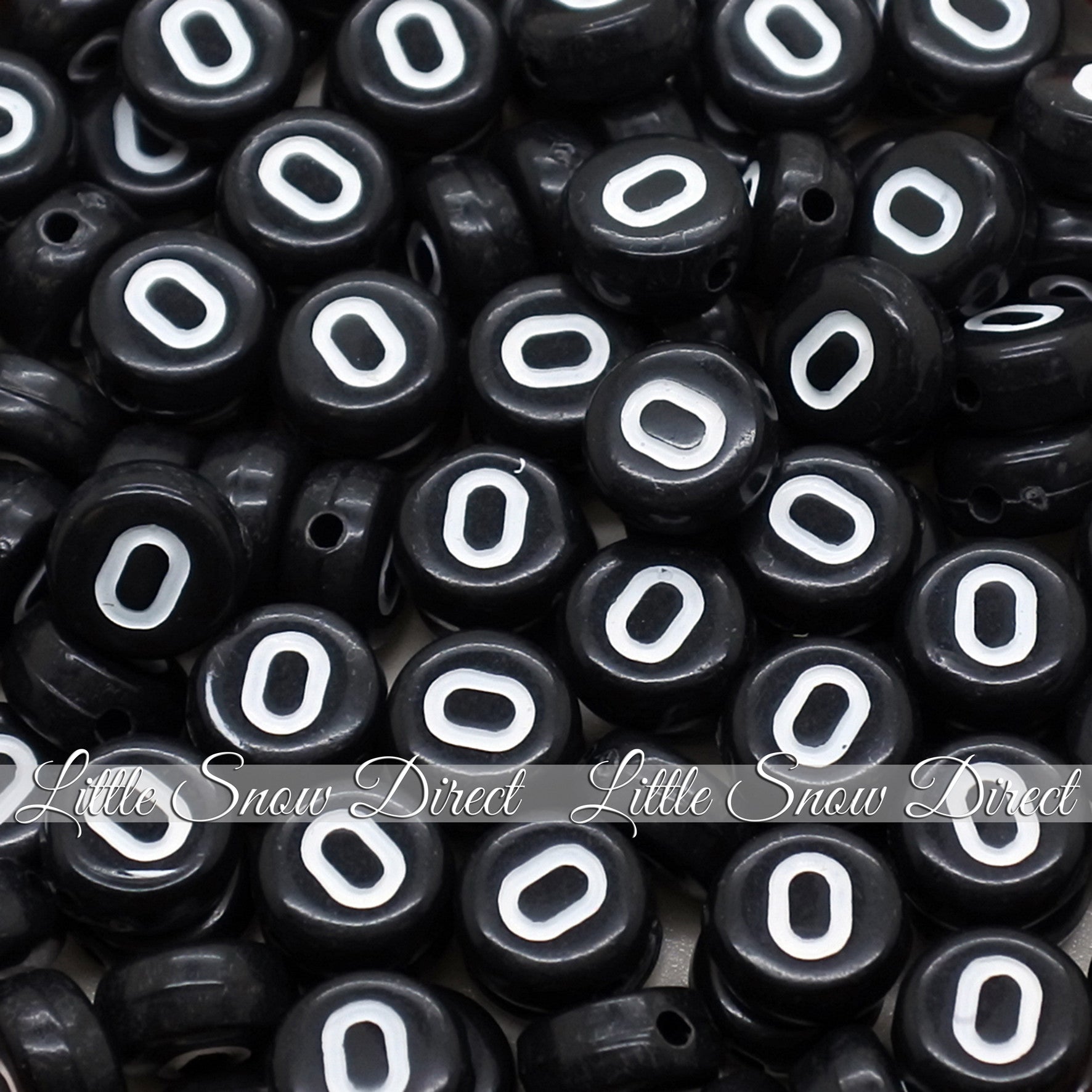 Black Letter Alphabet Coin Beads (100 pcs)