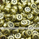 Vintage Gold Letter Alphabet Coin Beads (100 pcs)
