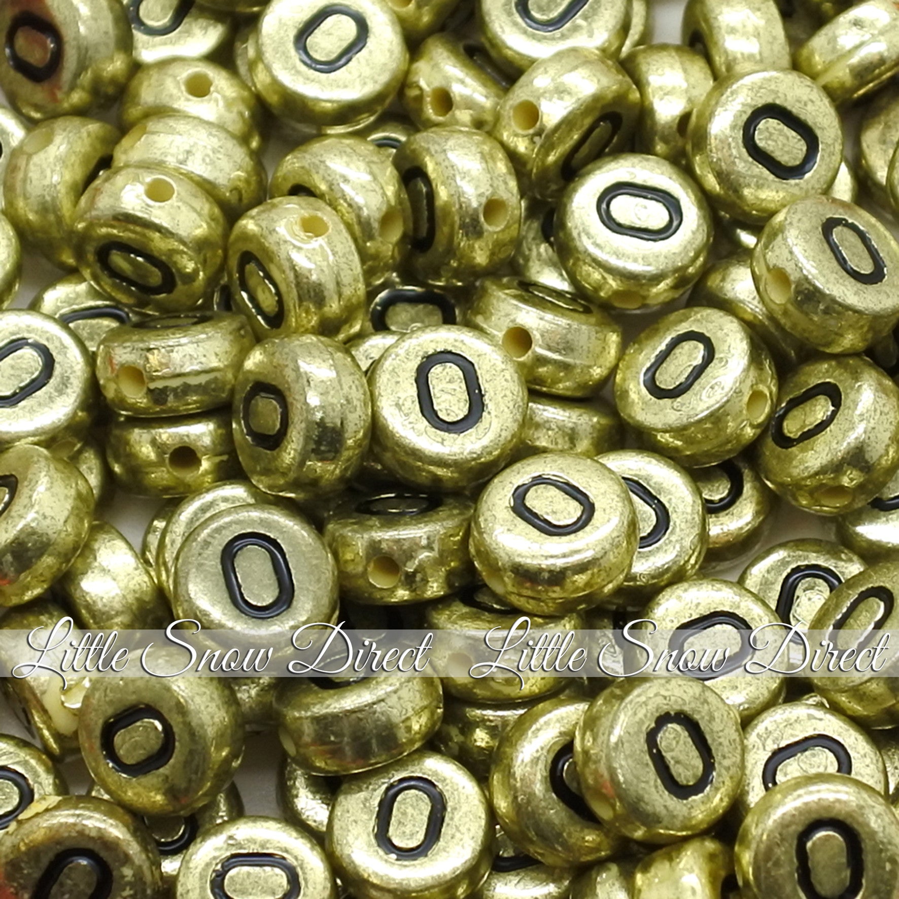 Vintage Gold Letter Alphabet Coin Beads (100 pcs)