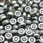 Vintage Silver Letter Alphabet Coin Beads (100 pcs)