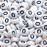 White Letter Alphabet Coin Beads (100 pcs)