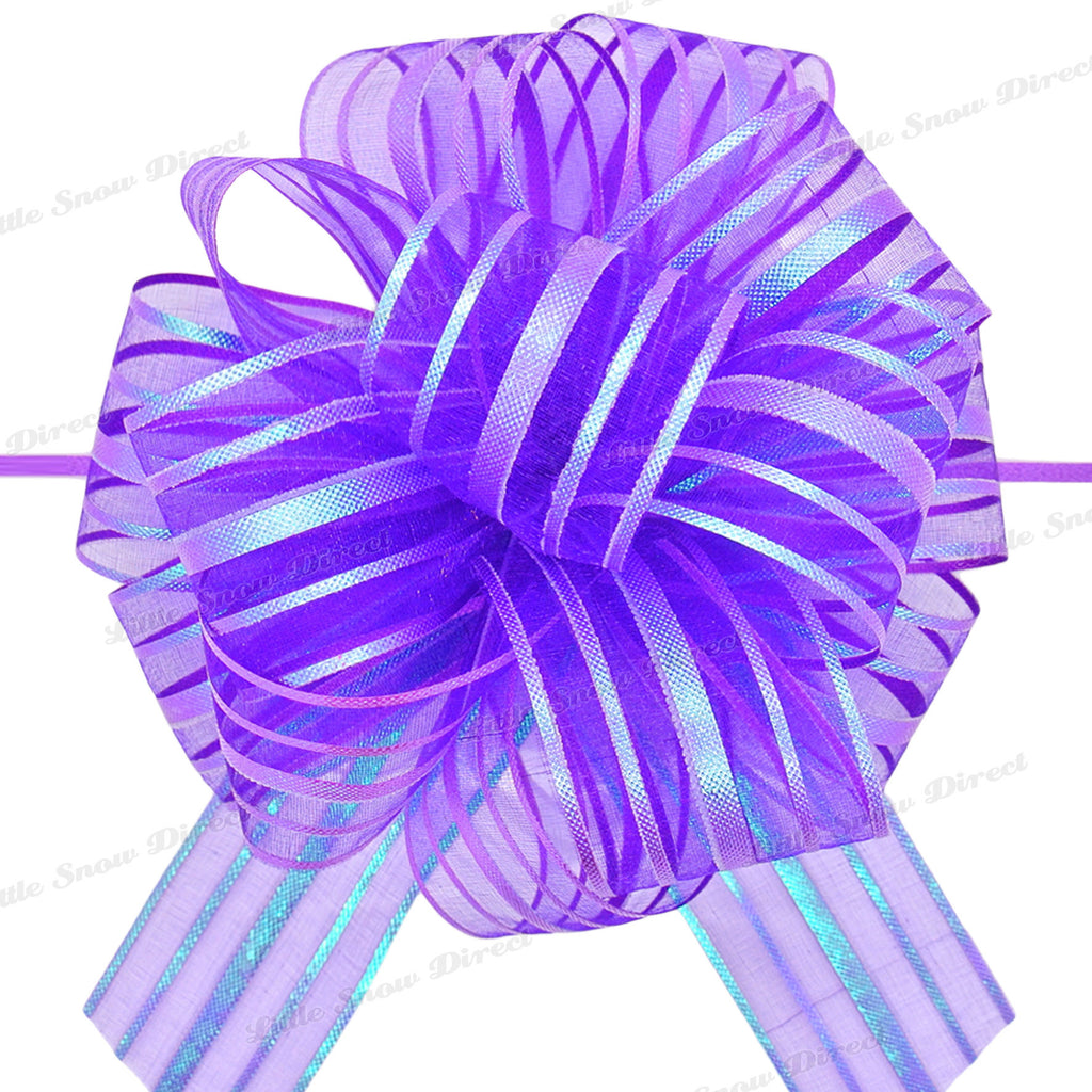 Purple Organza Ribbon Pull Bow