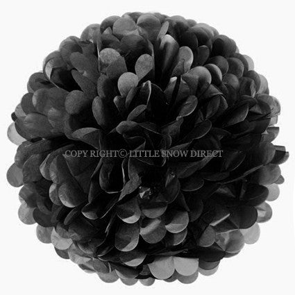 Black Tissue Paper Pompoms Flower Ball (Single Pack)