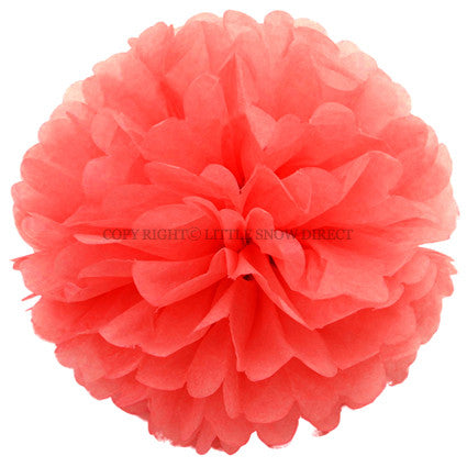 Coral Tissue Paper Pompoms Flower Ball (Single Pack)