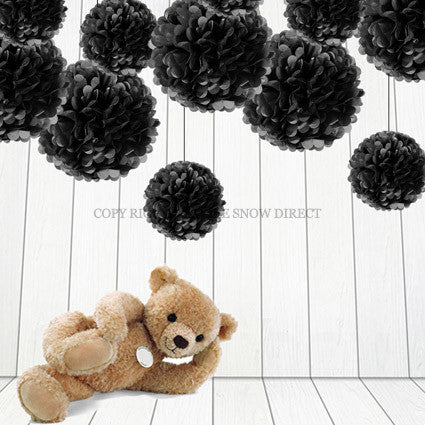 Black Tissue Paper Pompoms Flower Ball (Single Pack)