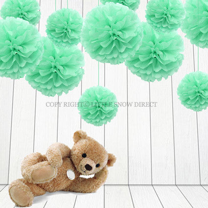 Mint Tissue Paper Pompoms Flower Ball (Single Pack)