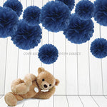 Navy Tissue Paper Pompoms Flower Ball (Single Pack)