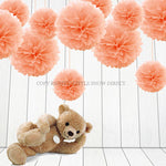 Peach Tissue Paper Pompoms Flower Ball (Single Pack)