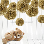 Gold Tissue Paper Pompoms Flower Ball (Single Pack)