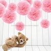 Rose Pink Tissue Paper Pompoms Flower Ball (Single Pack)