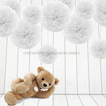 White Tissue Paper Pompoms Flower Ball (Single Pack)