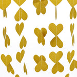 3M Sparkling Heart Shape Paper String Garland Hanging Bunting - Gold Glitter