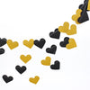 3M Sparkling Heart Shape Paper String Garland Hanging Bunting - Black Gold