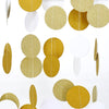 3M Sparkling Circle Disk Paper String Garland Hanging Bunting - White Gold