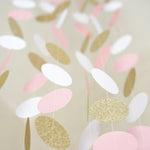 3M Sparkling Circle Disk Paper String Garland Hanging Bunting - Pink White Gold