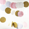 3M Sparkling Circle Disk Paper String Garland Hanging Bunting - Pink Cream Gold