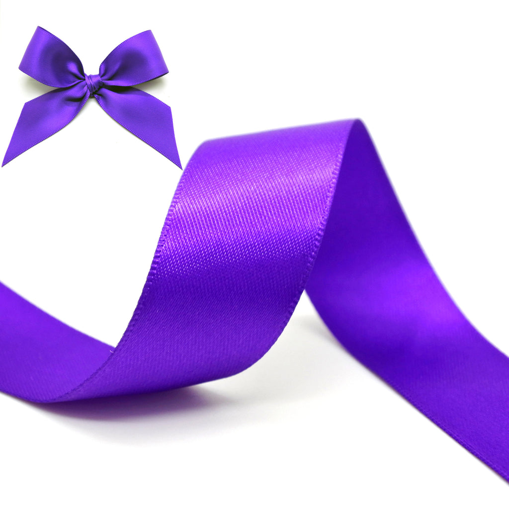 Purple Double Sided Satin Ribbon