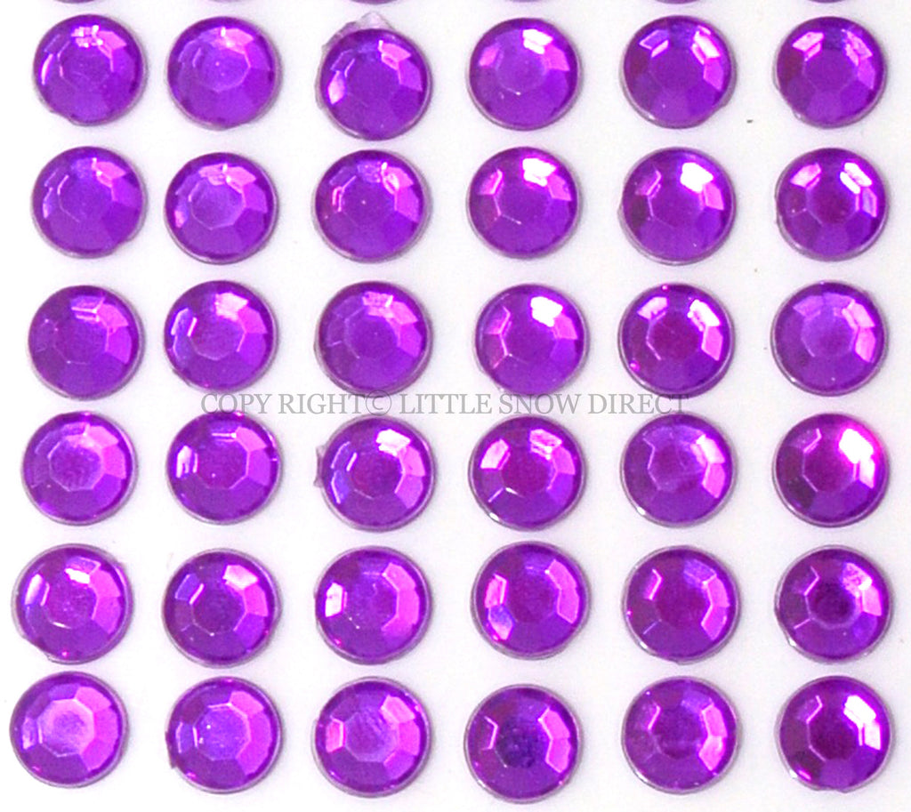 Purple Self-Adhesive Stick On Rhinestone Gems (200pcs)