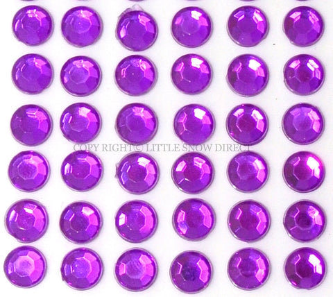 Purple Self-Adhesive Stick On Rhinestone Gems (200pcs)